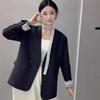 Женский пиджак-костюм с V-образным вырезом и кружевной отделкой - Весна 2025, Высококлассный европейский стиль, Повседневный топ