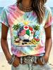 Women's Soccer Team Graphic Print T-Shirt Crew Neck Short Sleeve Stylish Classic Casual Regular Tops Daily Wear for Summer