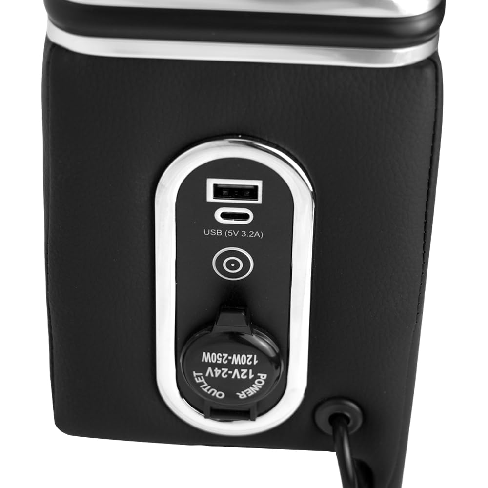 Sporacingrts Daihatsu Tanto LA600S/LA610S Консольный бокс, Совместимый с USB, Светодиодная подсветка в комплекте, Подлокотник, Автомобильный органайзер, Тюнинг, Аксессуары