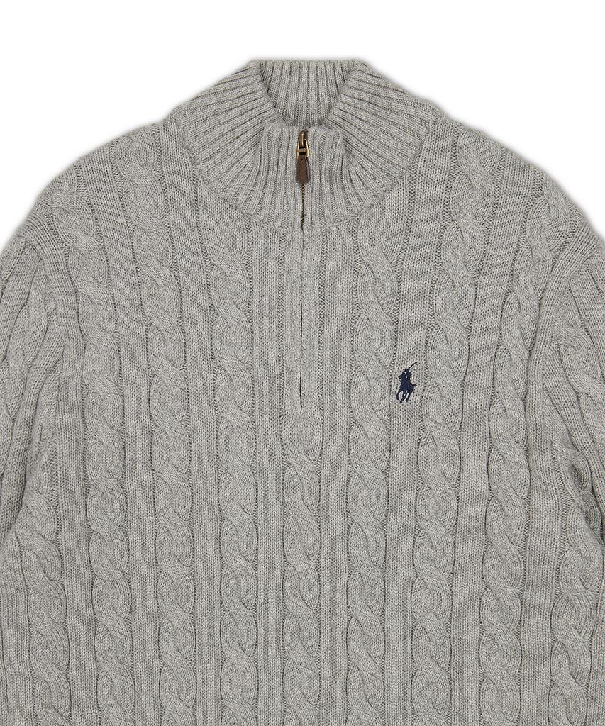 POLO RALPH LAUREN Cable Knit Cotton Sweater - Grey