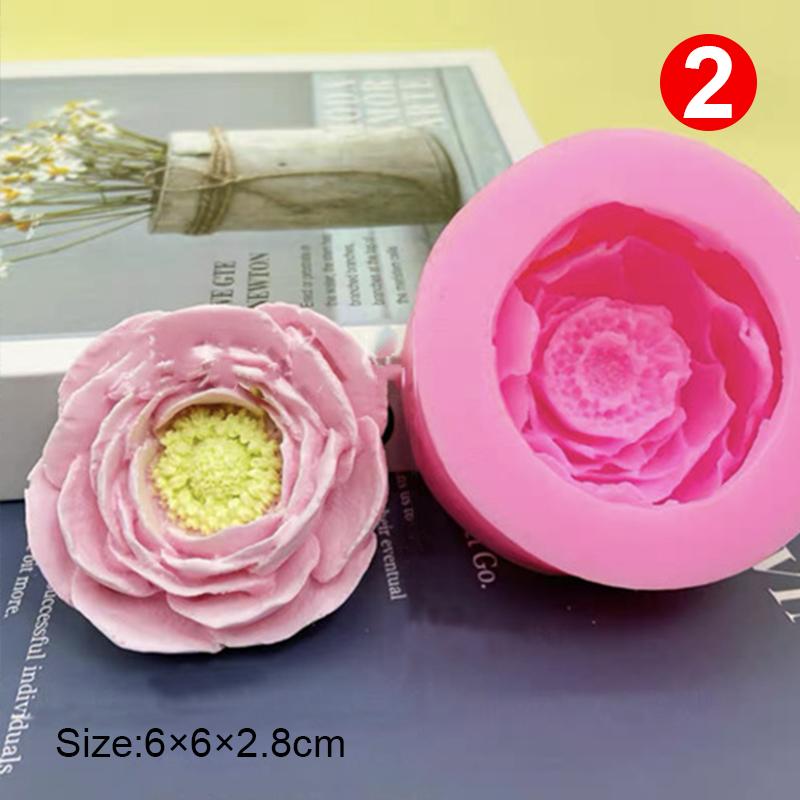 3D силиконовые формы, формы для роз, ароматерапия, гипсовые изделия, глиняная форма для свечей, пион, гипс, инструмент для выпечки своими руками