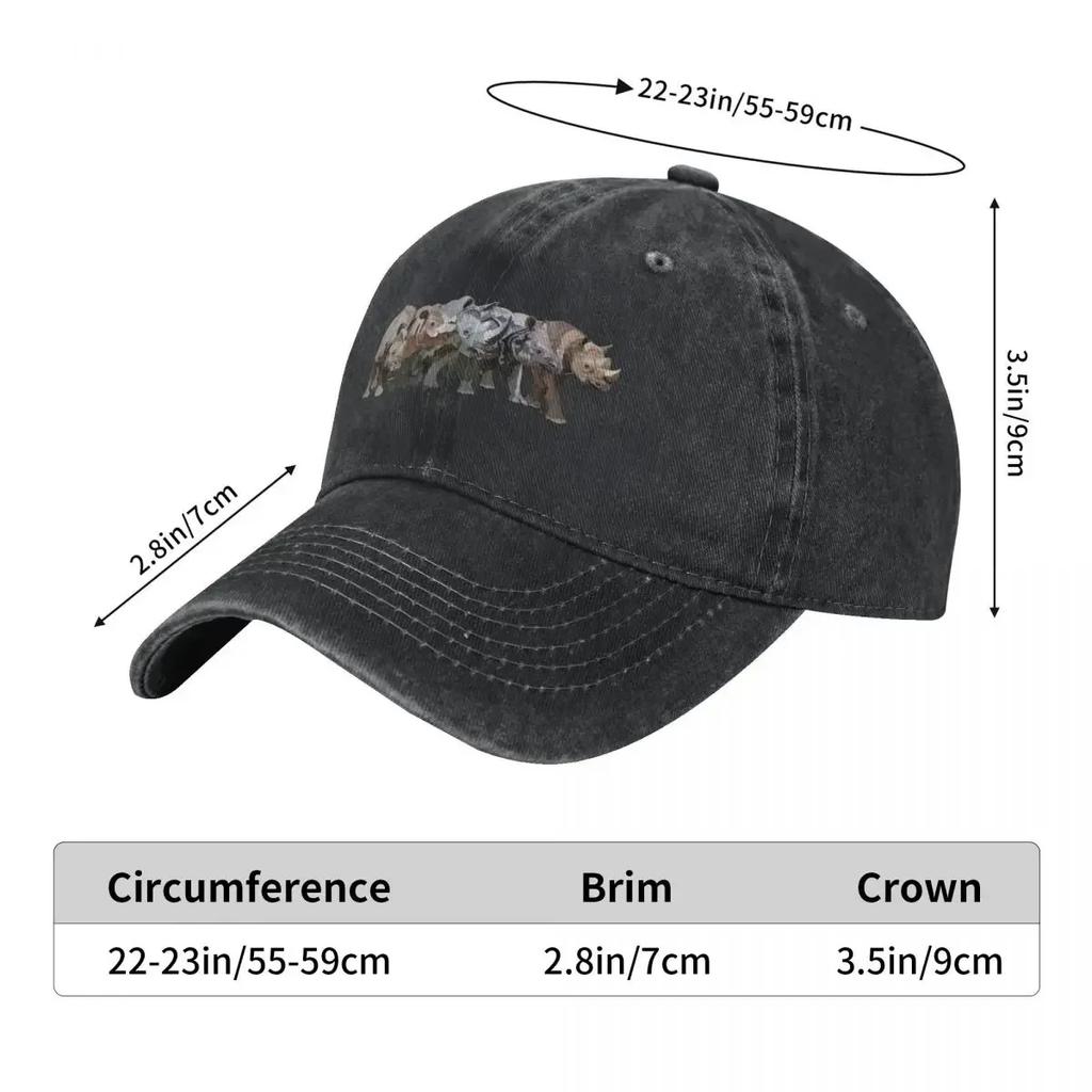 Rhino Species Baseball Cap Sun Hat For Beach Custom Cap Men Hats Women's