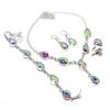 Mystic Rainbow Topaz Gemstone 925 Sterling Silver Jewelry Set