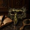 Retro Black Gold Mask Halloween Eagle Half Face Mask, Vintage Durable Color Masquerade Party Gothic Cosplay Props Comfortable Vision