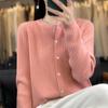Autumn and Winter Women's Knitwear Fashion Casual Solid Color Print Long Sleeves O Neck Sweater
