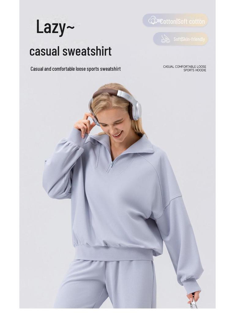 Женская спортивная толстовка Alo с полумолнией на осень/зиму - повседневная куртка для бега на открытом воздухе с длинным рукавом