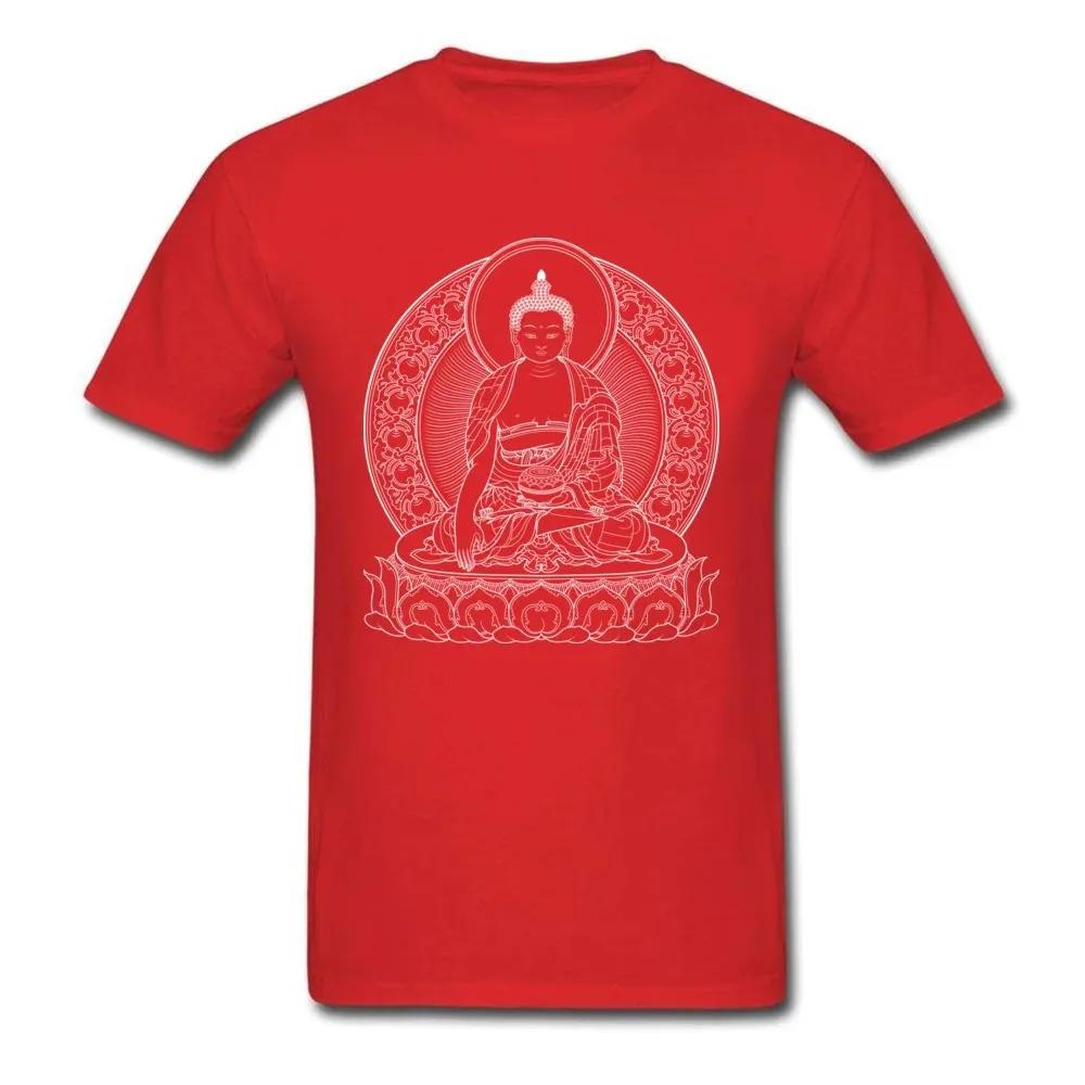 T-shirt BUDDHA OUTLINES Black White Cotton Tshirts Crew Neck T Shirt Casual Short Sleeve Tops Tees