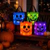 LED Halloween Candy Bucket Ghost Print Halloween Tote Bag New Pumpkin Bucket  Kids
