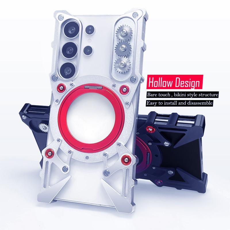 Magnetic Metal Bumper for Moto Edge 50 Fusion,X50 Ultra,S50 Neo,Moto G85 Case Rimless 360 Degree Rotation Holder with Lens Cover