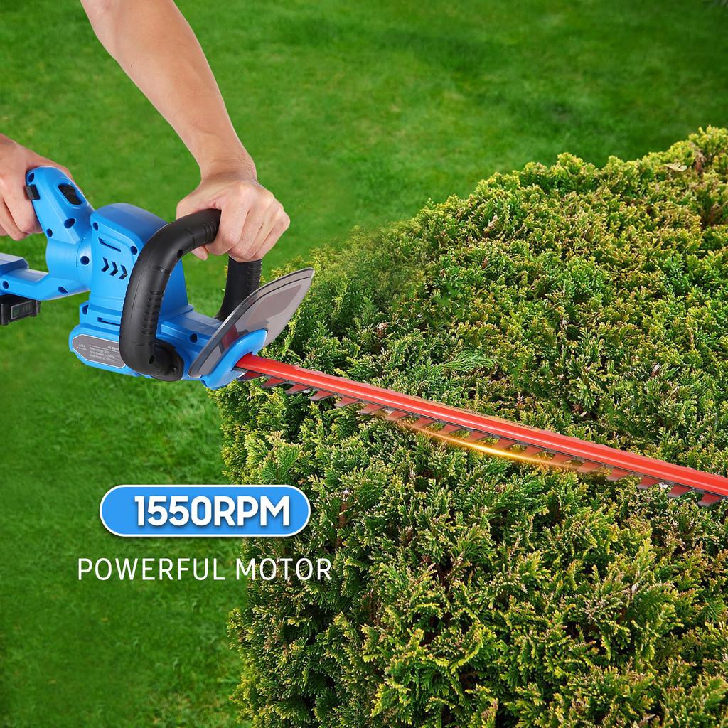 Аккумуляторный кусторез, электрический кусторез 20 В с лезвиями двойного действия 22 дюйма, режущая кромка 3/4 дюйма