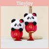 Adorable Lantern Panda Plush Toy Keychain Cute Fuzzy Stuffed Animal Accessory