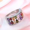 SODROV Rainbow Jewelry Colorful Crystal Zircon Rings for Women