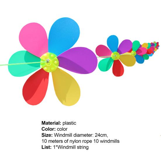 Ветряк-вертушка Изысканное ремесло Шесть цветов Легкий вес Цветок Подвесная гирлянда Ветряная мельница для подарка