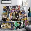 1PC Jojos Bizarre Adventure Patterned Flannel Blanket Suitable For All Seasons For Home Decor Warmth And Comfort Gifts Holiday Present