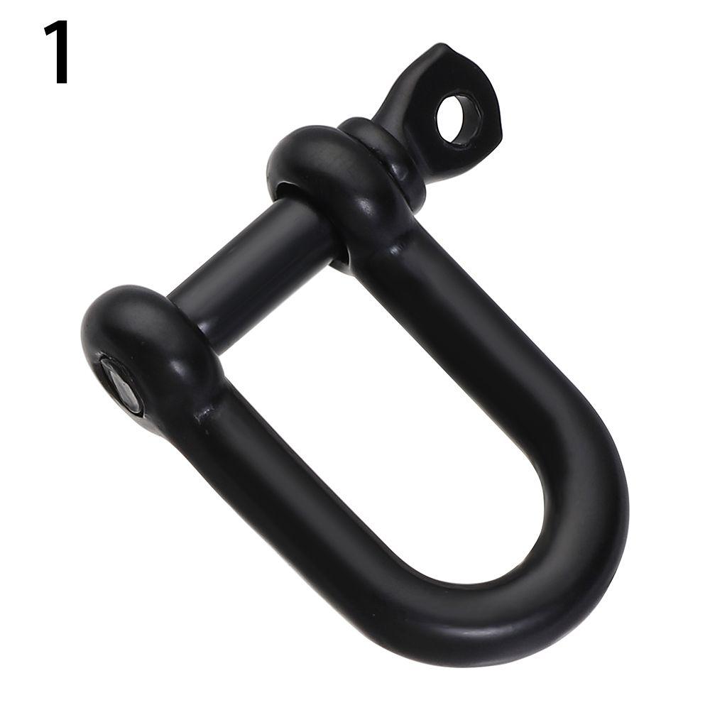 4 Styles Shackle Fob Bracelet Buckle Key Ring Keychain Hook D Bow Staples Solid Carabiner