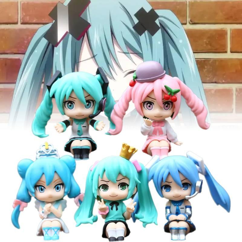 Miku Hatsune 5pcs Q Version Model Toy Cartoon Children Cake Baking Decoration