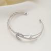 iF ME Shining Zircon Bangle Star Moon Cross Silver Opening Bangles for Women Jewelry Accessories