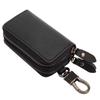 Smart Key Case for Men and Holds Two Keys Double Convenient Women, Simultaneously, Pockets, Leather, Multifunctional, (Black)