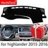 Для Toyota Highlander 2015 2016 Автомобильные накладки на приборную панель Коврик Защита Подушка Коврики Аксессуары для автомобилей с правым и левым рулем