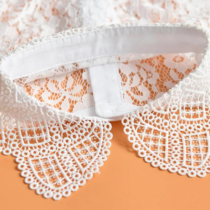 Shirt Fake Collars for Womens White Black Vintage Detachable Collar False Collar Lapel Turn Down Blouse Top Tie Decor