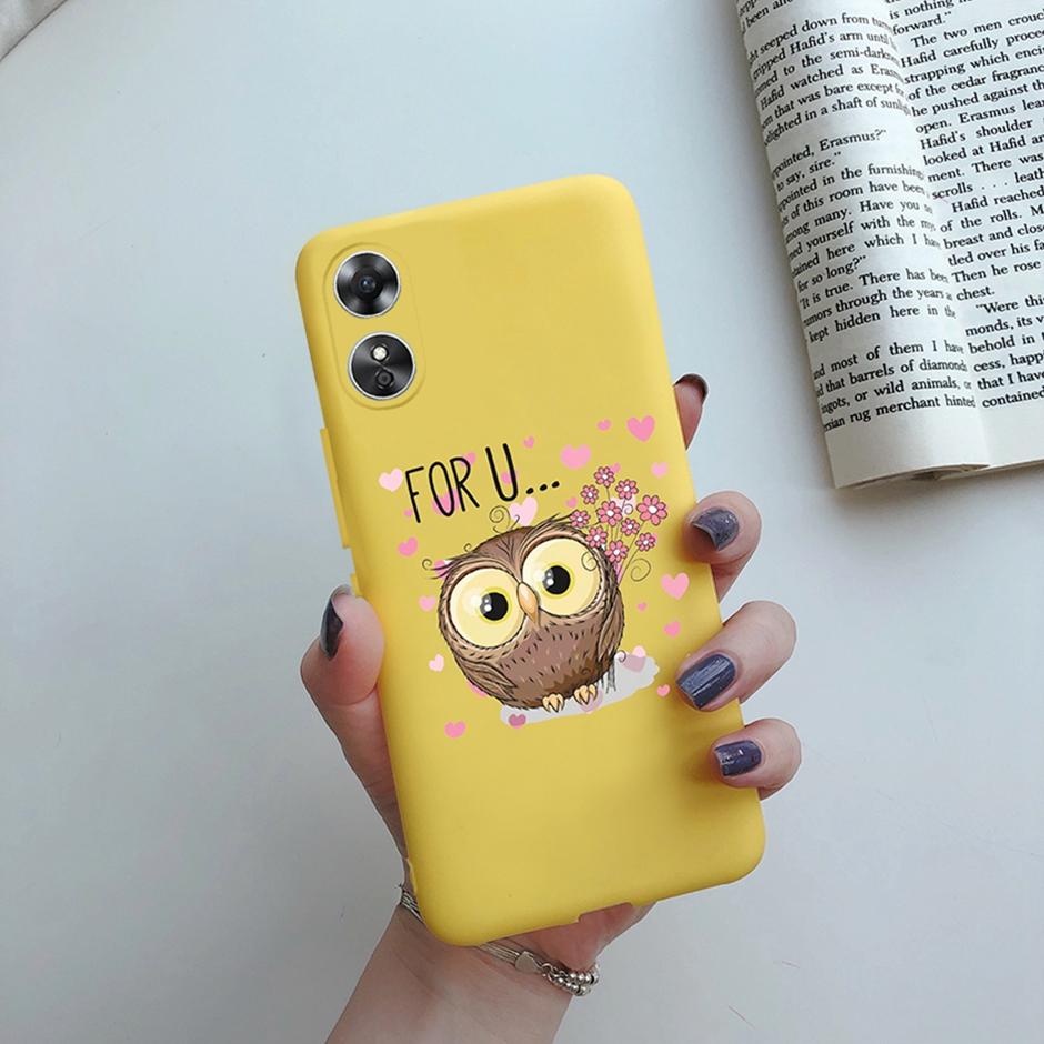 For OPPO A17 Phone Case CPH2477 Flower Butterfly Casing TPU Soft Silicone Back Cover for Oppo A17 A 17 Shell OppoA17 Bumper Capa