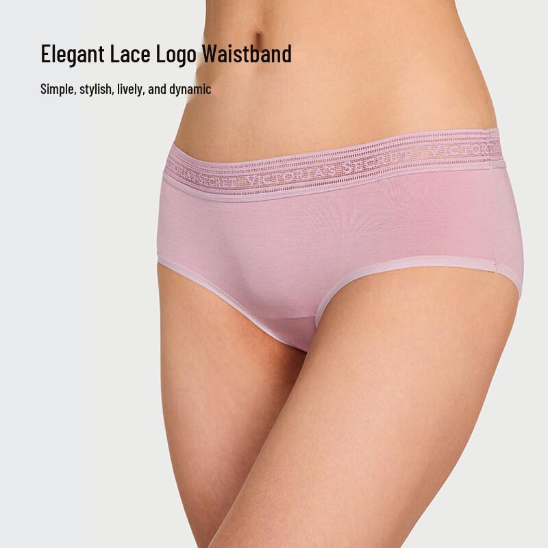 Victoria's Secret Бесшовные трусы-слипы из модала средней посадки с логотипом и кружевом