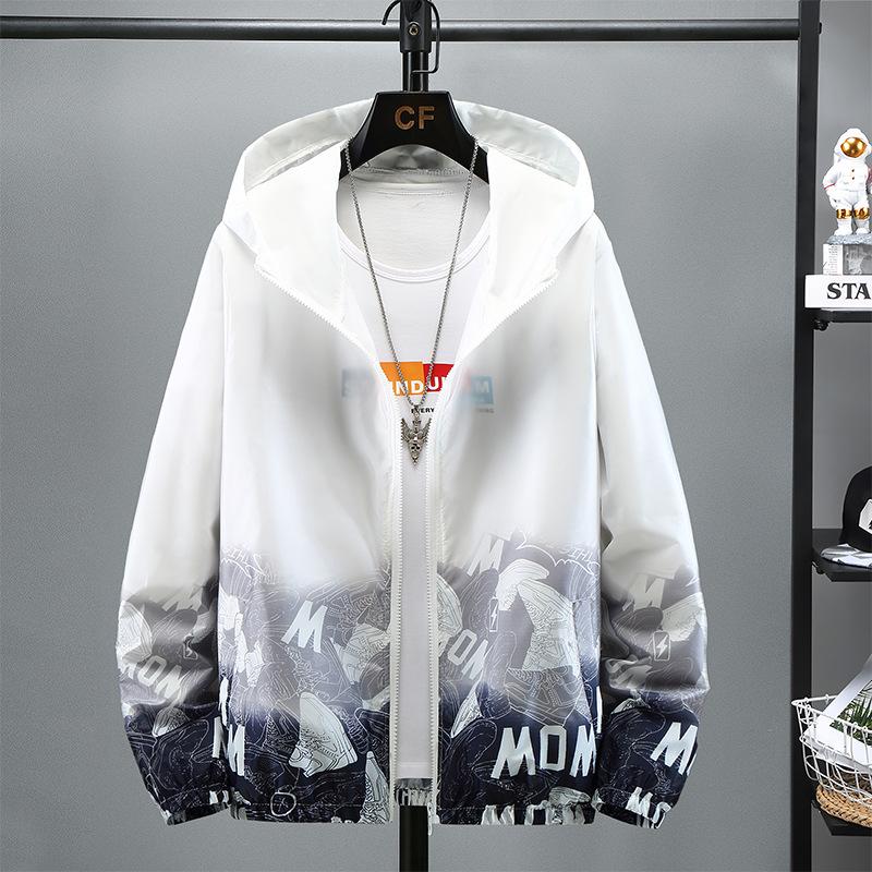 Летняя цветная светоотражающая солнцезащитная одежда для мужчин и женщин, ультратонкая куртка Ice Silk для пар, модная градиентная куртка