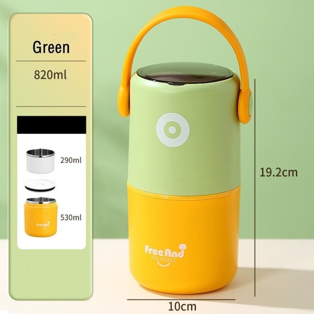 Двухслойный термо ланч-бокс из нержавеющей стали, контейнер для еды и супа, изотермический бокс для офиса и школы