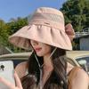 2025 Новое поступление K-стиль Мода На все случаи жизни Солнцезащитная шляпа Женская Защита от УФ лучей Маска для лица Солнцезащитная шляпа Шляпа-ведро с большими полями
