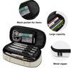 Pen Case High Capacity Strong Polyester Fabric Secure Zipper with Main Pocket Mesh Layer and Removable Pen Divider for Students