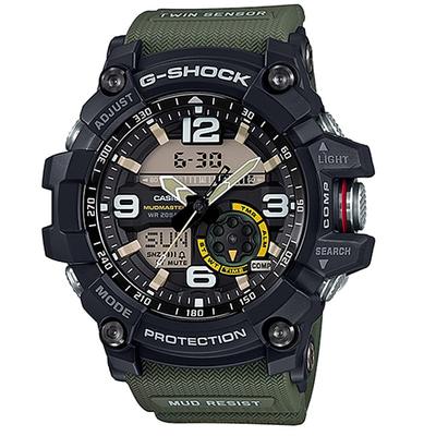 Мужские часы G-SHOCK GG-1000-1A3JF [MUDMASTER TWIN SENSOR] круглые зеленые аналоговые часы с несколькими индексами