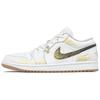 Air Jordan 1 Износостойкие Низкие Винтажные Баскетбольные Кроссовки Мужские Белый Золотой 553558-146(Команда96-)