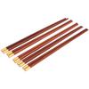 Набор из 5 пар деревянных палочек для еды в китайском стиле, безопасная посуда ручной работы, подарок для семьи и друзей, красный