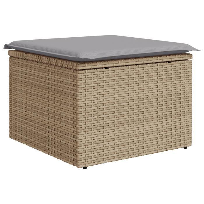 Ensemble de Canapé de Jardin 6 Pièces avec Coussins Noir Rattan Synthétique, Canapé de Jardin 2 Places avec Rangement 3354679