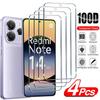 4 шт. Защитное стекло 9H для XiaoMi Redmi Note 14 4G Note14 5G Глобальная версия, Закаленное стекло, HD Ультратонкое без пузырьков, Устойчивое к царапинам, Легкая установка