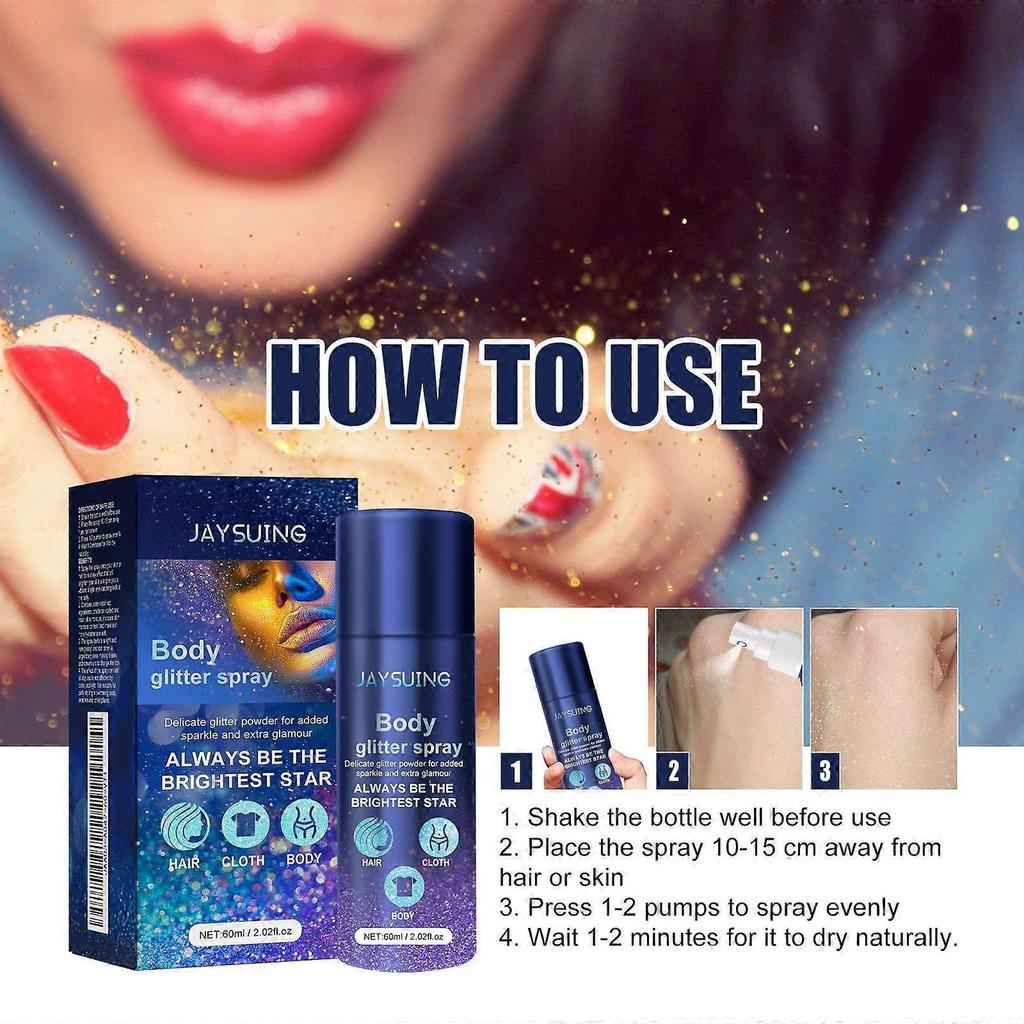 Jaysuing Shimmer Spray Party Atmosphere Brightening Glitter Highlighter Spray