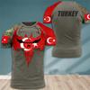Турецкий флаг, камуфляжный 3d принт, летняя мужская/женская футболка с круглым вырезом, повседневный пуловер большого размера с короткими рукавами, модная мужская одежда