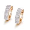 Mix Gold Color Mirco Full Zircon Hoop Earrings For Women 18 K Fashion Jewelry