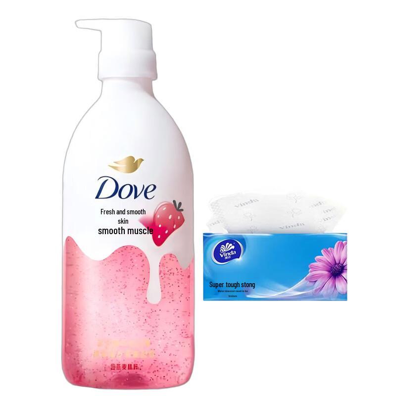 DOVE Гель для душа Essence с ароматом сладкой клубники и овсяного молока