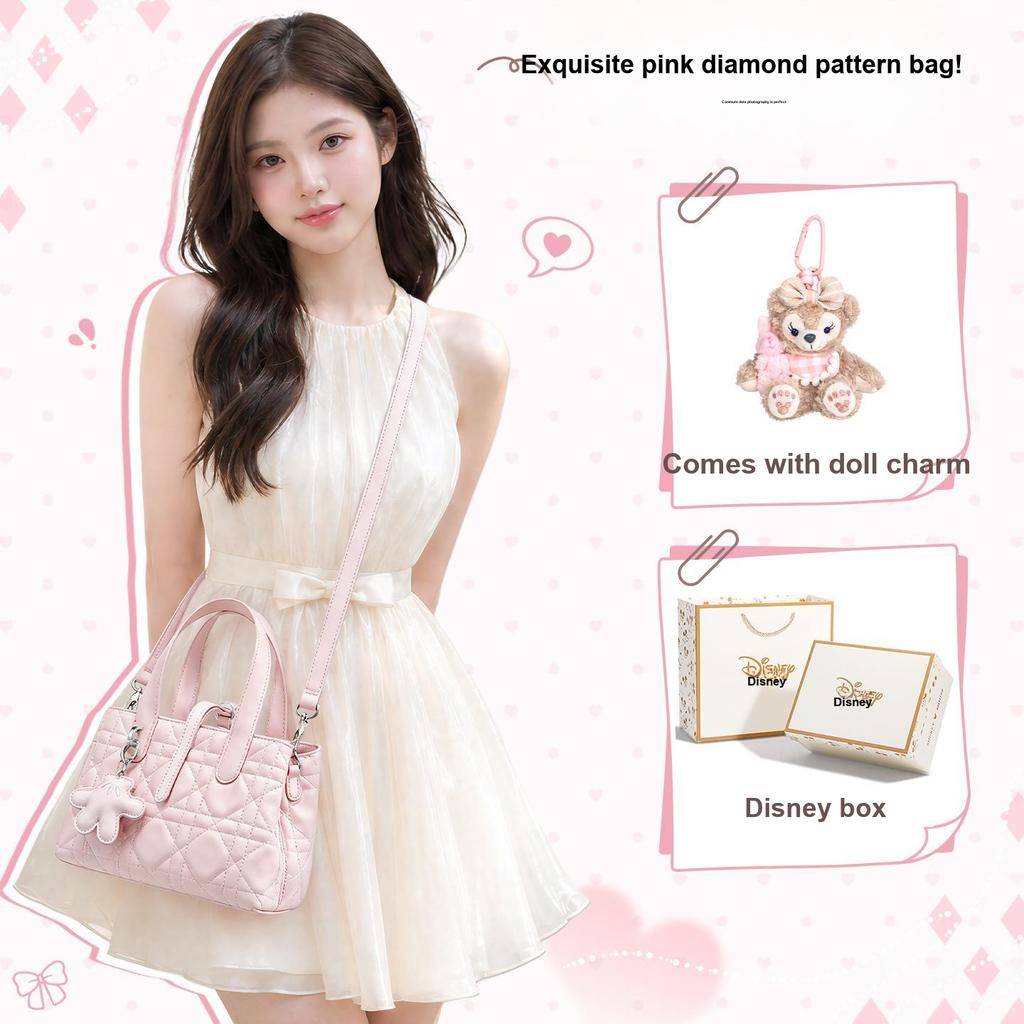 Disney Spring Summer Versatile Chic High-End Party Evening Elegant Simple Quilted Mickey Pendant Crossbody Bag Women Handbags BMK-73320