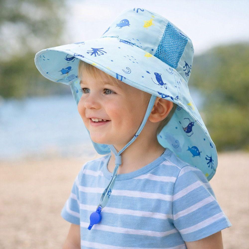 Thin Cartoon Shawl Sun Cap Wide-brimmed Sunscreen Tools Gifts Summer Children's Sun Hat