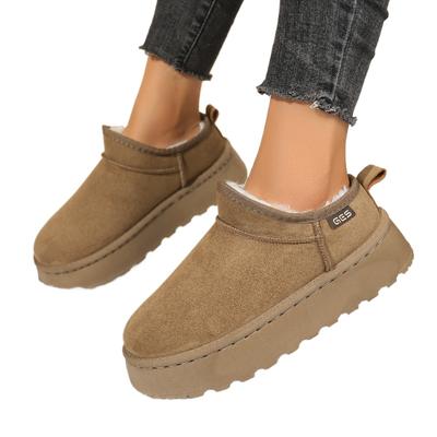 Зимние Новые Теплые Ботинки Мех Женские Снежные Ботинки Толстая Подошва Теплые Ботинки Мужские и Женские Зимние Короткие Ботинки Большой 43 Мода