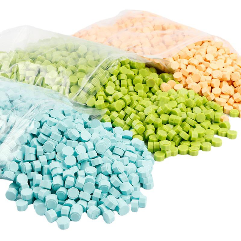 Pearlescent Iridescent Sealing Wax Stamp Set with Octagonal Wax Granules