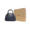 New COACH Sydney Canvas With Leather Shoulder Bag Crossbody Bag Handbag Small Size Women's Dark Blue CH140-IMDEI