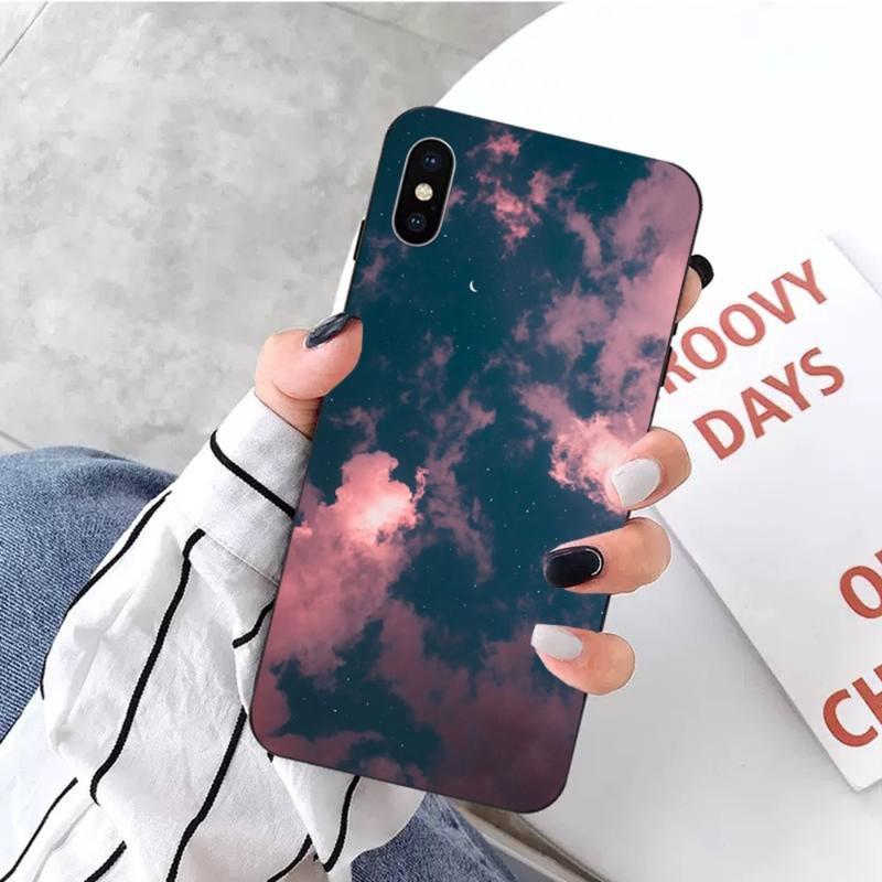 Мягкий чехол для телефона Kawaii Sky Space для iPhone 14 13 12 11 XS X 8 7 6 Plus Mini Pro Max SE 2022, мягкий черный чехол для телефона
