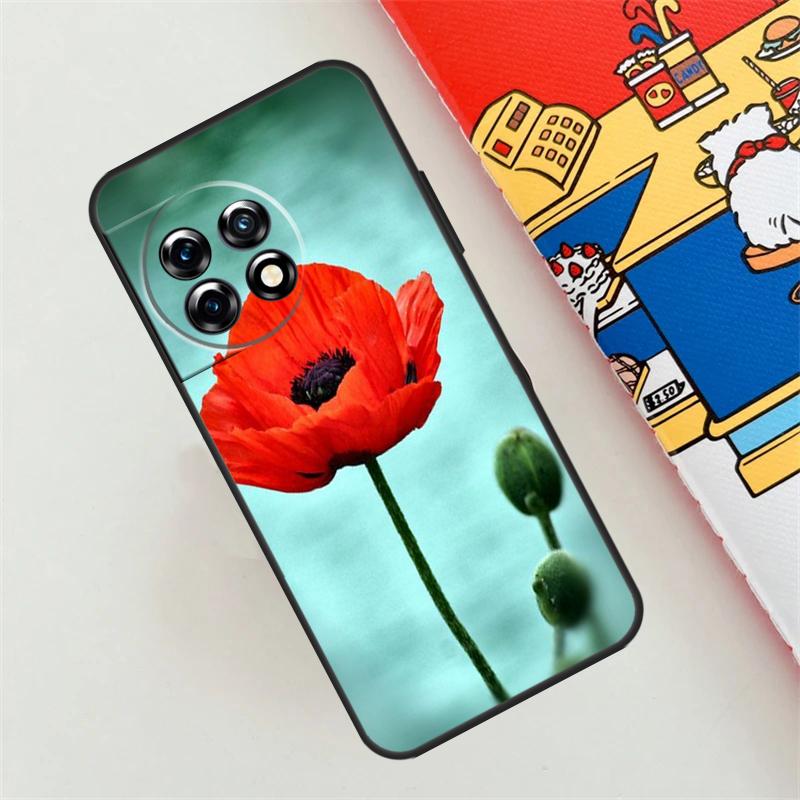 Красный Цветок Мака Чехол Для OnePlus Nord CE 4 3 2 Lite N10 N20 N30 OnePlus 12 11 9 10 Pro 10T 9R 10R 12R Чехол