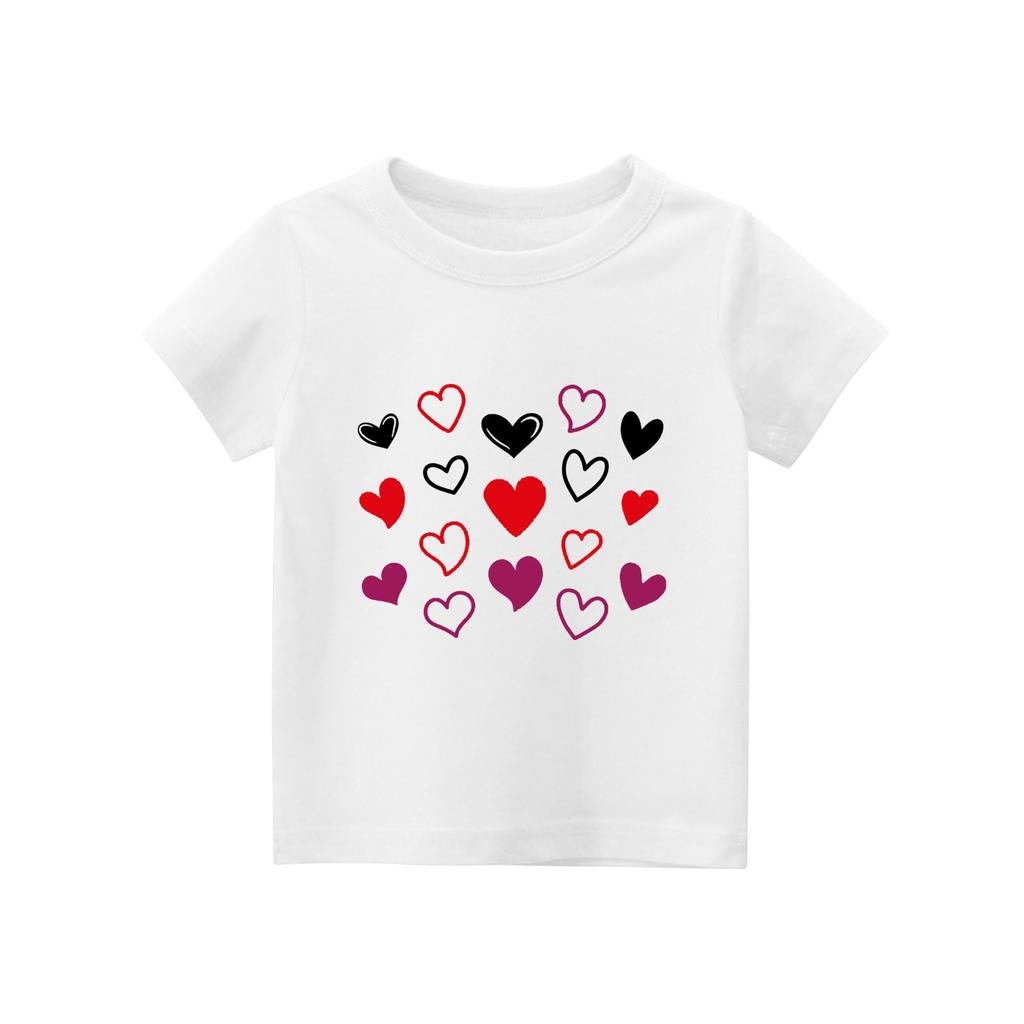 Рубашка на День святого Валентина для малышей, девочек и мальчиков, милые футболки с сердечками, детские футболки на День святого Валентина
