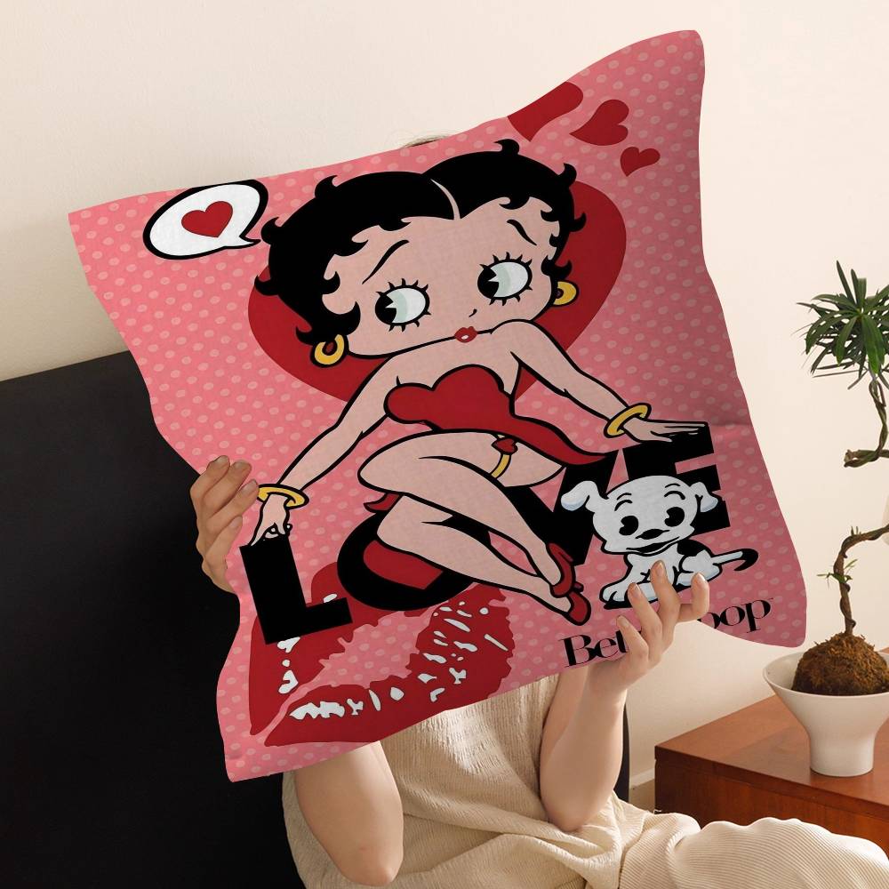 B-Betty-Cute B-Boop Anime Pillow Gift Home Office Decoration Pillow Bedroom Sofa Car Cushion Coverpillow Case