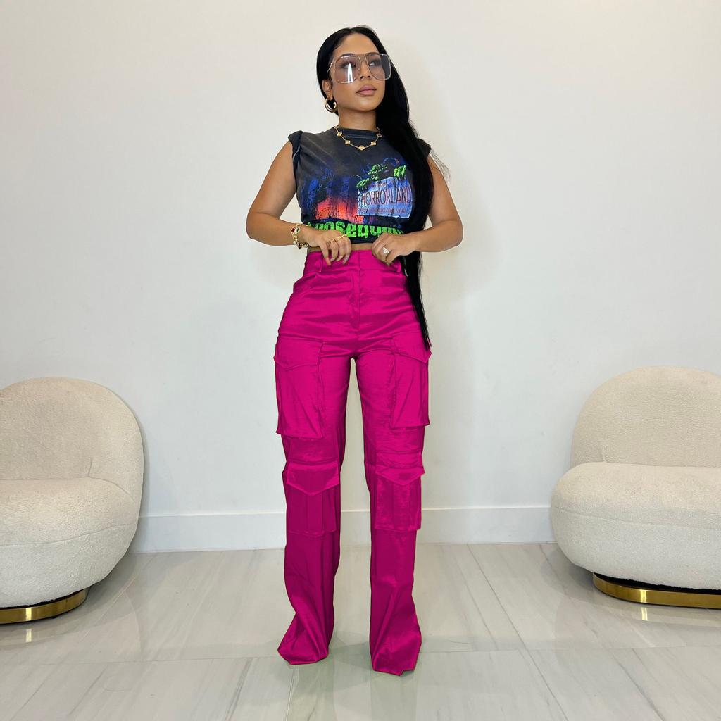 Весенне-летние женские брюки, модные повседневные однотонные брюки для рабочей одежды с несколькими карманами