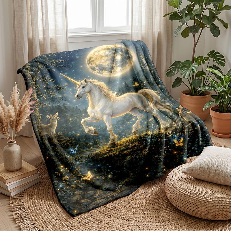 Mermaid and Unicorn Underwater Theme blanket Lightweight Warm Flannel Blanket Decorative Throw Blanket for Home Decoration